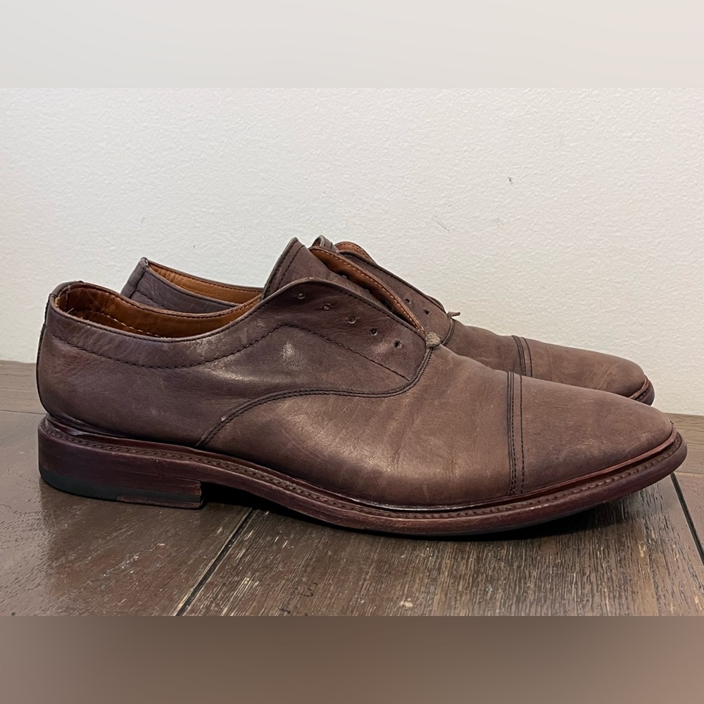 Frye Brown Leather Cap Toe Oxford Shoes Mens size 10 D